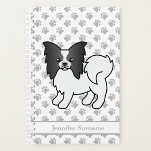 Agenda Livro Branco e Preto Cartoon Cão e Texto