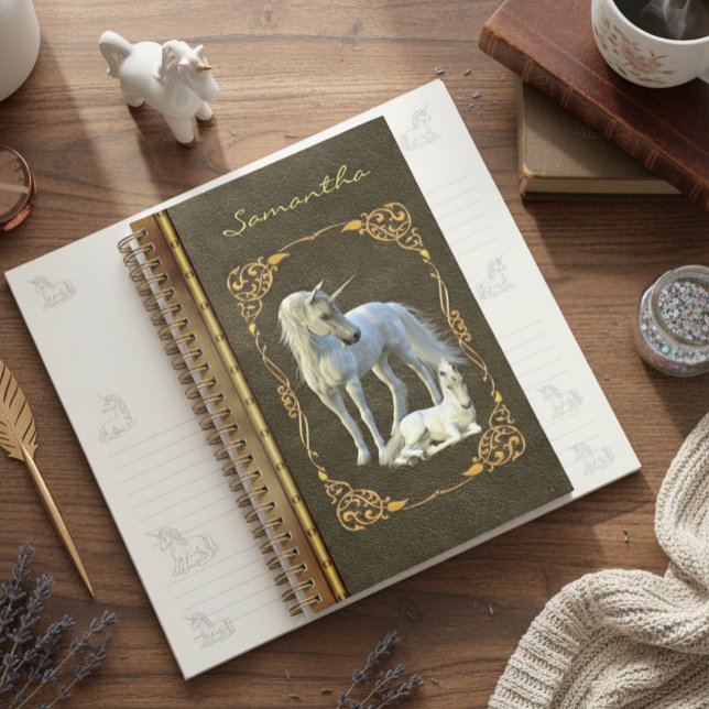 Agenda Livro Como Leather Metal Unicorn Fantasy Foto (Criador carregado)