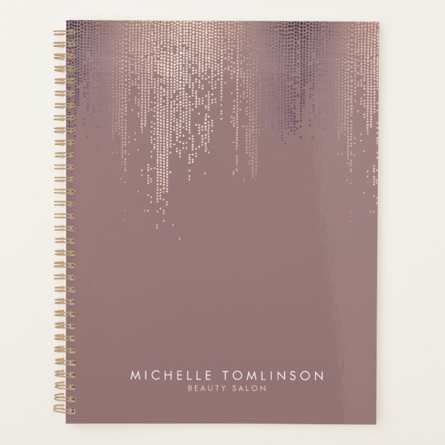 Agenda Livro de Compromissos da Chuva de Confetti Dourada (Frente)