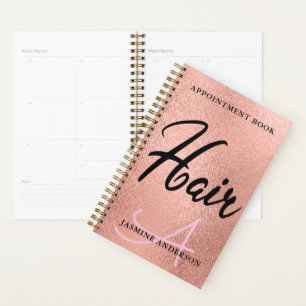 Agenda Livro de Compromissos do Cabelo de Folha Rosa Dour