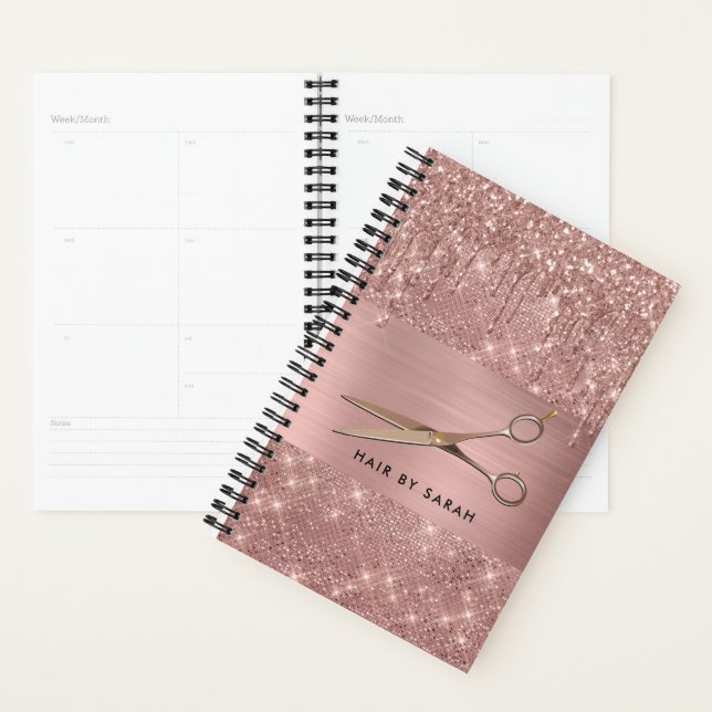 Agenda Livro de Compromissos do Cabelo Dourado rosa (Exibição)