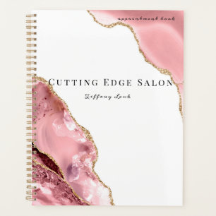 Agenda Livro de Compromissos do Cabelo Personalizado rosa