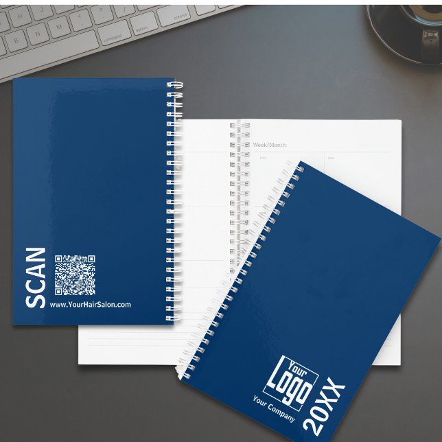 Agenda Livro de Compromissos para Pequenas Empresas, Bran (Minimal Blue White Small Business Appointment Book Planner)