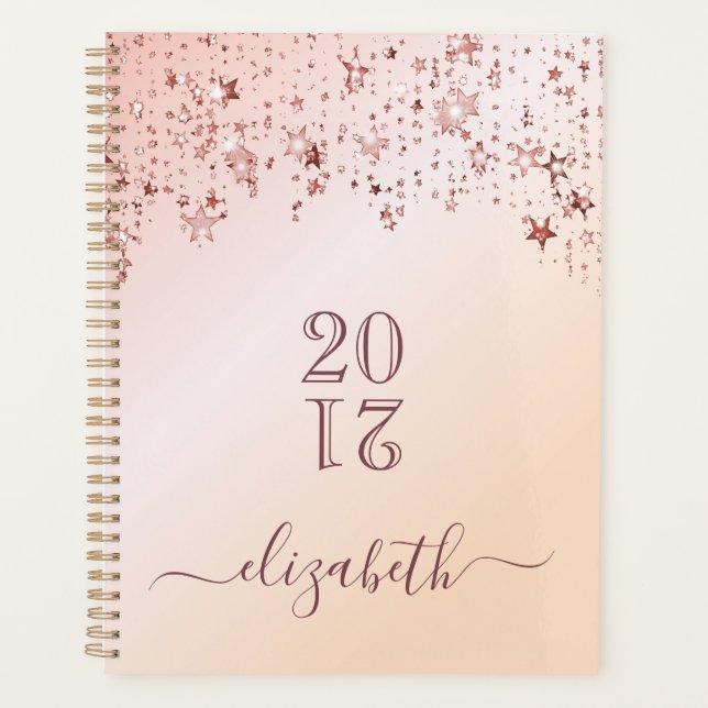 Agenda Livro de marcação das estrelas douradas da rosa 20 (Frente)