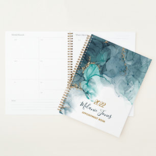 Agenda Livro de marcação do ouro com dourado a aquarela