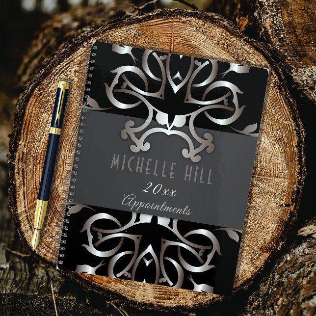 Agenda Livro de Nomeações Barroco de Bronze Elegante Vint (Criador carregado)