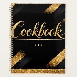 Agenda Livro de Receitas de Luxo Moderno Ouro Negro Empre