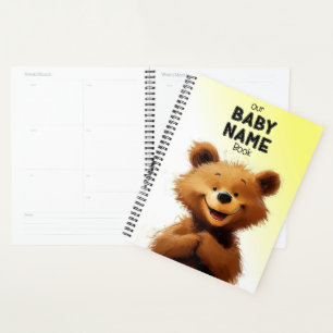 Agenda Livro do nome do bebê do urso bonito