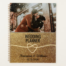 Livro do Planador de Casamento Fotográfico Dourado