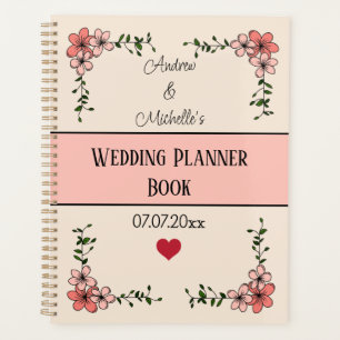 Agenda Livro do Planeador de Casamento Floral Personaliza