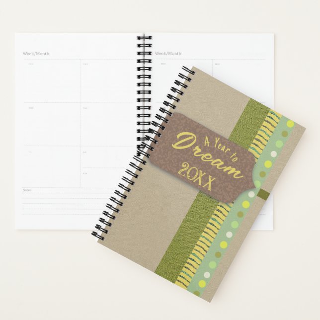 Agenda Livro Verde Russo Digital Sonho Verde Tan Brown (Exibição)