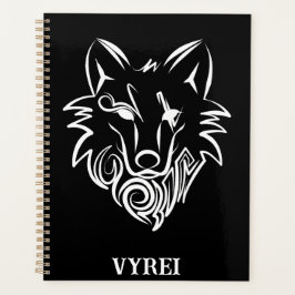 Agenda Lobo Tribal Preto e Branco