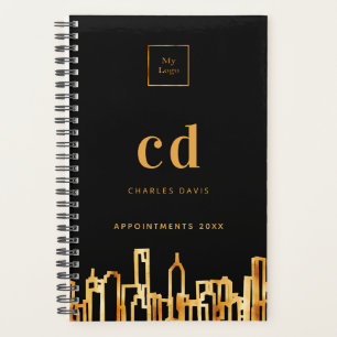 Agenda Logo modern gold city skyline black business 2023