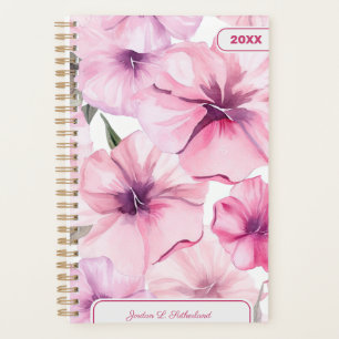 Agenda Logo Personalizado Floral Rosa Aquarela Bonito