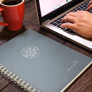 Agenda Logotipo Clássico Azul Moderno Semanalmente