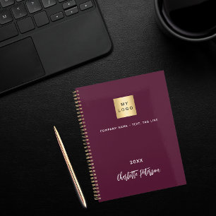 Agenda Logótipo comercial Burgundy elegant 2026