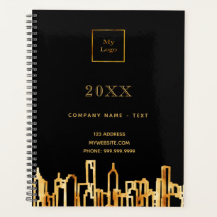 Agenda Logotipo comercial da Skyline City in Black Gold