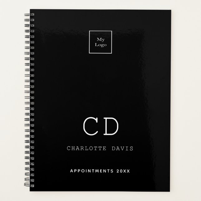 Agenda Logotipo comercial das iniciais do monograma branc (Frente)