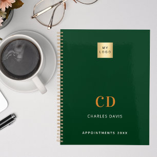 Agenda Logotipo comercial das iniciais do monograma verde