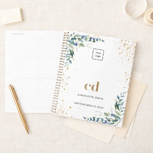 Agenda Logótipo comercial do Eucalyptus greenery gold 202