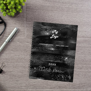 Agenda Logotipo comercial do monograma elegante preto