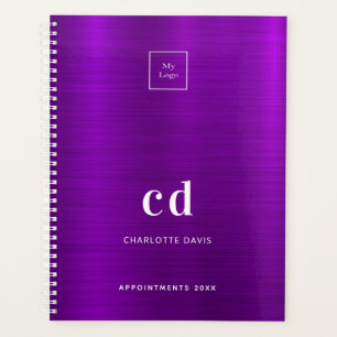 Agenda Logotipo comercial do monograma roxo