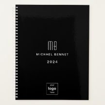 Logotipo comercial preto moderno 2024