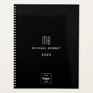 Agenda Logotipo comercial preto moderno 2024