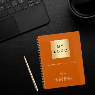 Agenda Logotipo comercial queimado orange elegante monogr