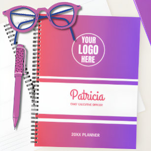 Agenda Logotipo da empresa de gradiente rosa/azul, person