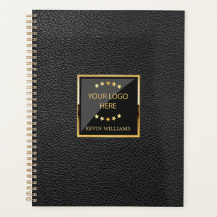Agenda Logotipo de couro preto para empresas do luxo Pers