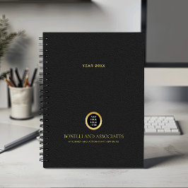 Agenda Logotipo Dourado Redondo preto Nome Profissional