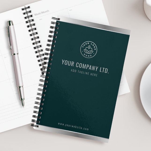 Agenda Logotipo Elegante Emerald Green Silver (Criador carregado)