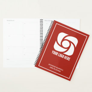 Agenda Logotipo Empresarial Vermelho Ousado Personalizado