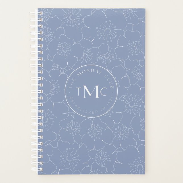 Agenda Logotipo Floral Azul TMC (Frente)