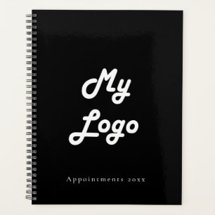Agenda Logotipo personalizado branco preto Código QR 2025