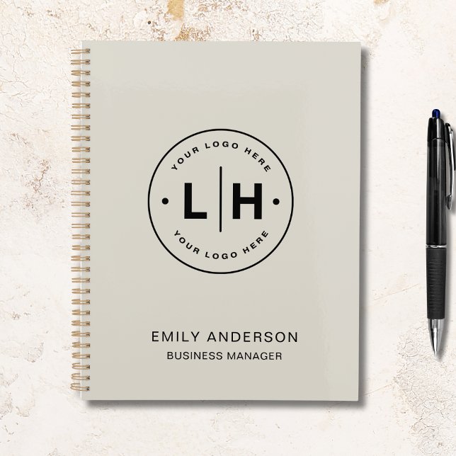 Agenda Logotipo personalizado Empresa QR Tonelada neutra (Custom Logo Business Corporate QR Neutral Tone Planner)