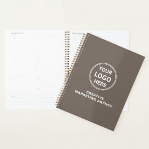 Agenda Logotipo Personalizado Moderno Bege Negócios