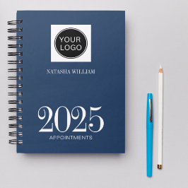 Agenda Logotipo simples da empresa azul marinho 2025