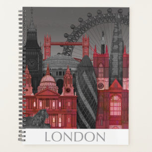 Agenda Londres Elevações por Noite - Vermelho