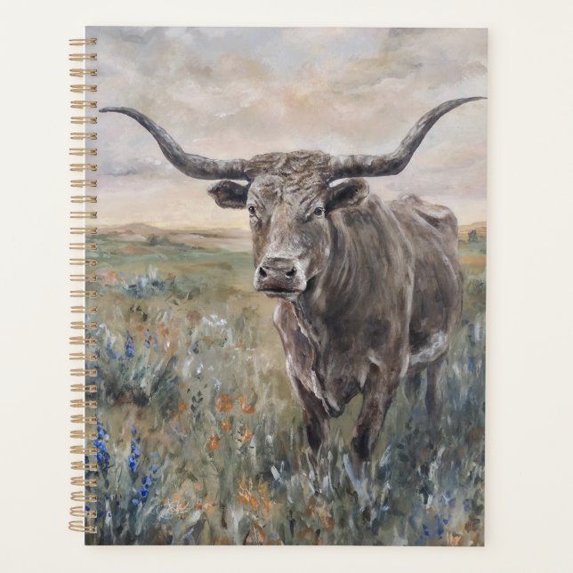 Agenda "Longhorn" pintado à mão (Frente)