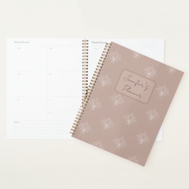 Agenda Lótus Floral Bonito Rosa Pêssego Elegante (Exibição)