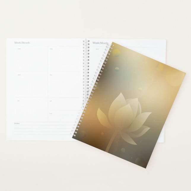 Agenda Lotus Flower Hardcover Daily Planner (Exibição)