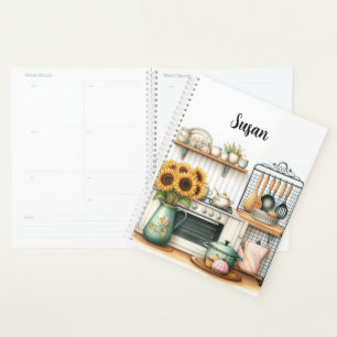 Agenda Louças de Cozinha Retro e Girassóis