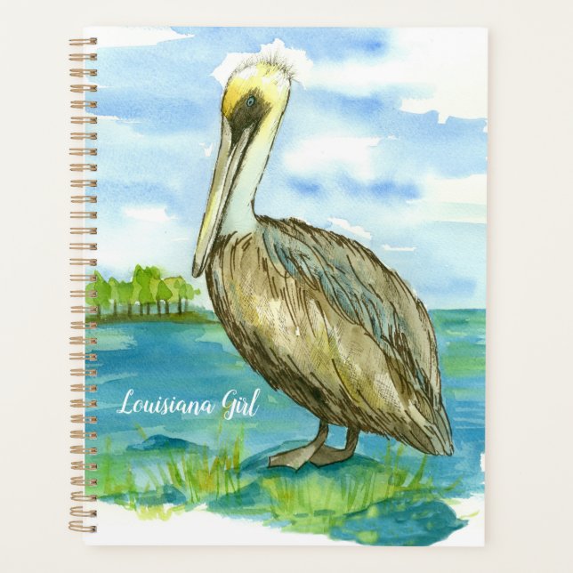 Agenda Louisiana Girl Eastern Brown Pelican bird (Frente)