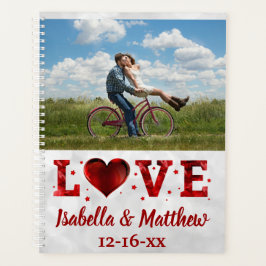 Agenda Love Red Hearts Stars Foto Personalizada Casamento