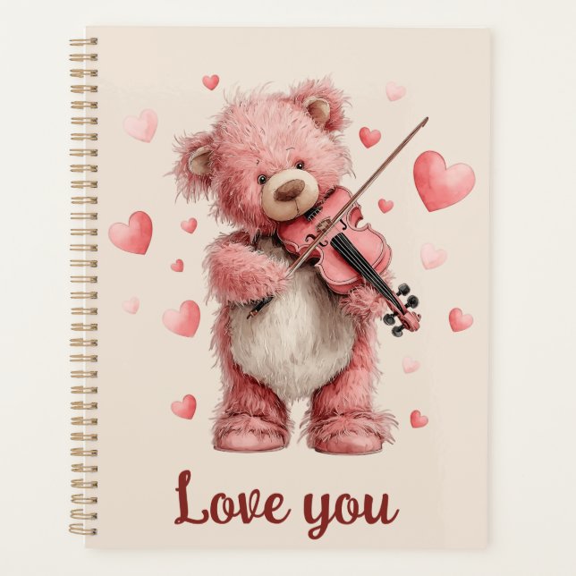 Agenda Love You Teddy with Violin (Frente)