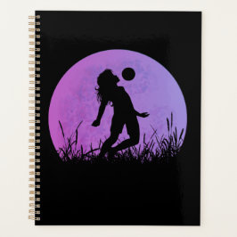 Agenda lua da silhueta de futebol