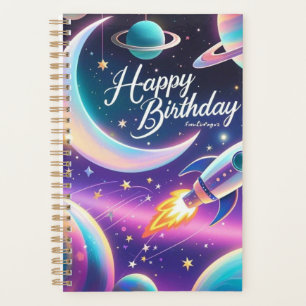 Agenda Lua de aniversário feliz da Galáxia, estrelas