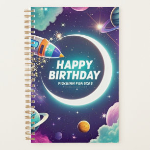 Agenda Lua de aniversário feliz da Galáxia, estrelas